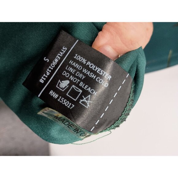 Baltic Born Maxi Dress Size Small Teal Floral BOHO Cottage Long Sleeve V-Neck - Picture 5 of 9